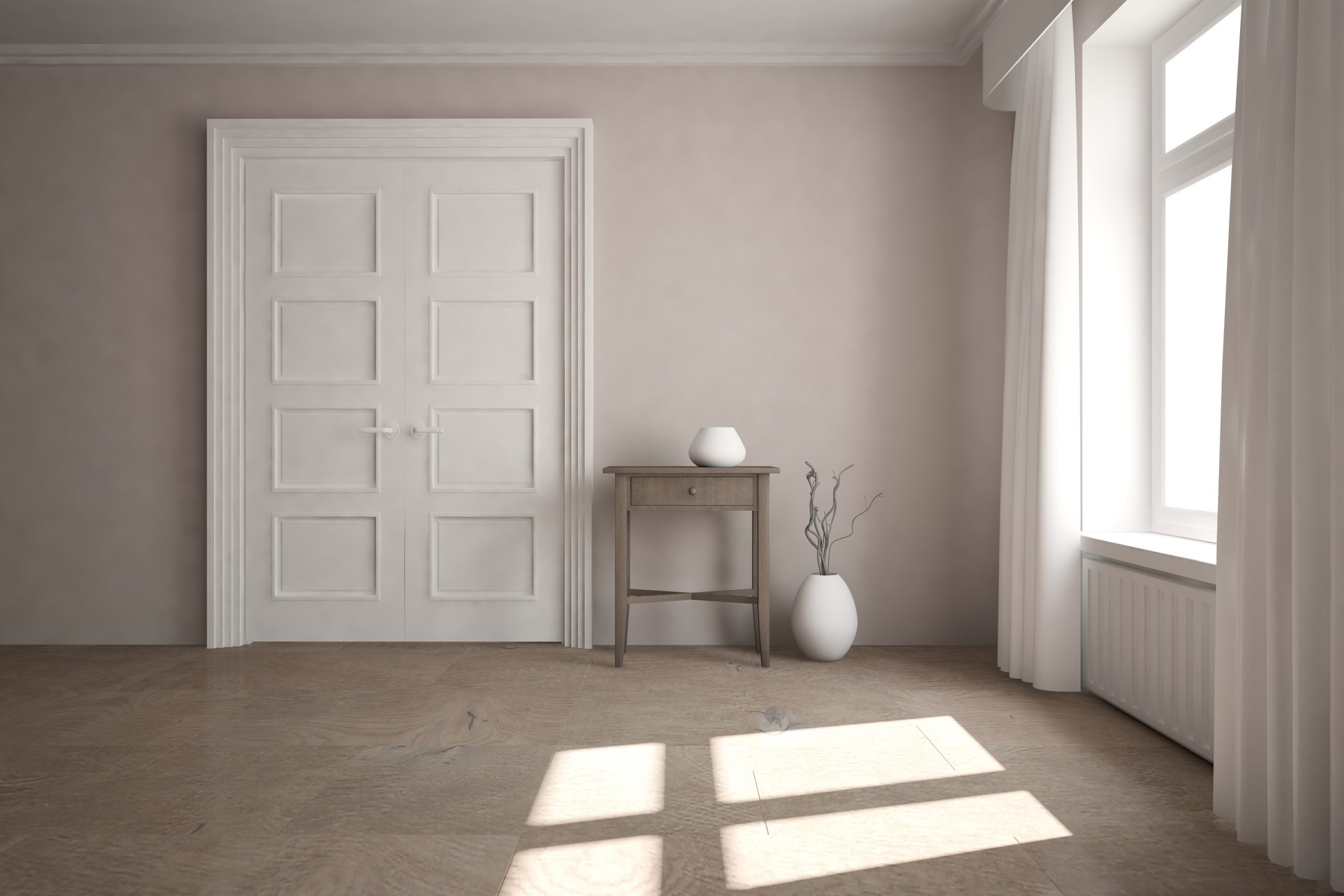 Porte battant store interieur